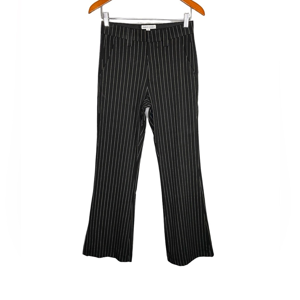 Jaded London Pinstripe Stacked Bootcut Flare Suit Pant Black‎ Unisex NWT